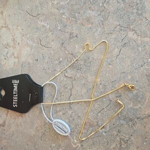 NWT 18k gold plated stainless steel box chain necklace